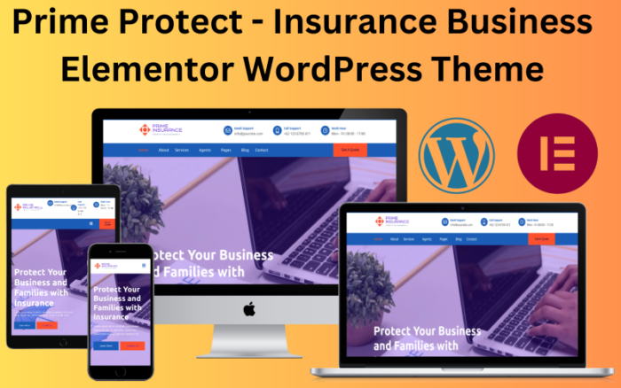 Prime Protect - Tema WordPress Elementor Bisnis Asuransi