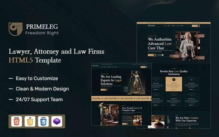 Primeleg – Lawyer, Attorney and Law Firms HTML5 Template