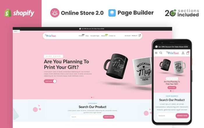 Toko Kaos Printext, Tema Shopify Percetakan