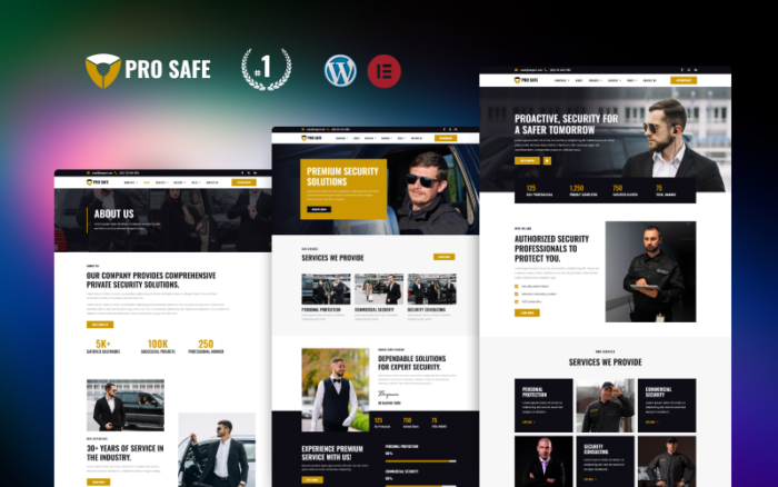 Template WordPress Elementor Keamanan Pro Safe