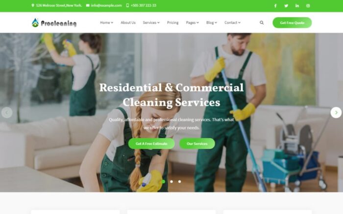 Template Situs Web ProCleaning - Layanan Kebersihan & Binatu Kering