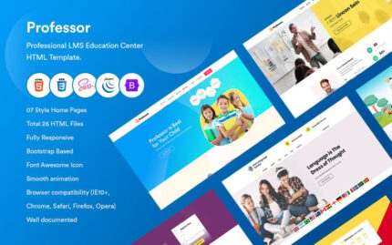 Professor-Professional LMS Education Center  HTML Template.