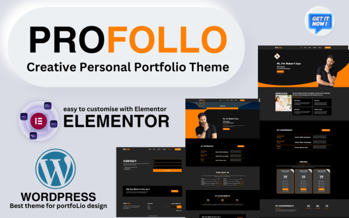 Tema WordPress Portofolio Kreatif Profollo