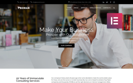 Proman - Tema WordPress Elementor Modern Serbaguna untuk Bisnis