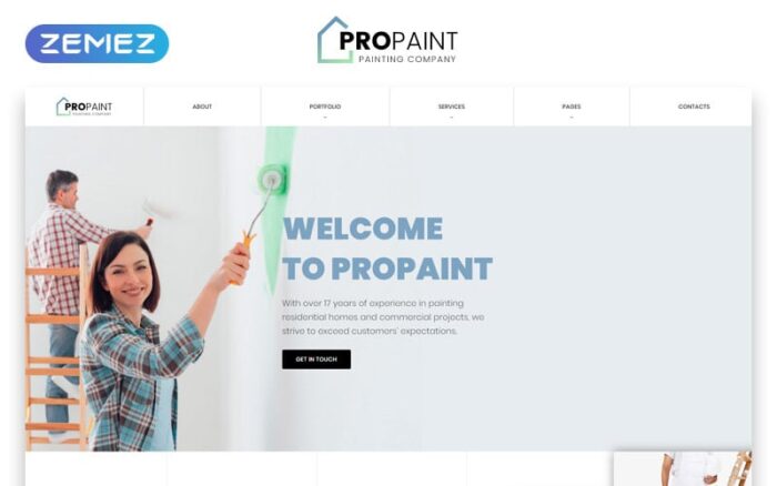 PROPAINT - Template Situs Web HTML Kreatif Multihalaman Perusahaan Pengecatan