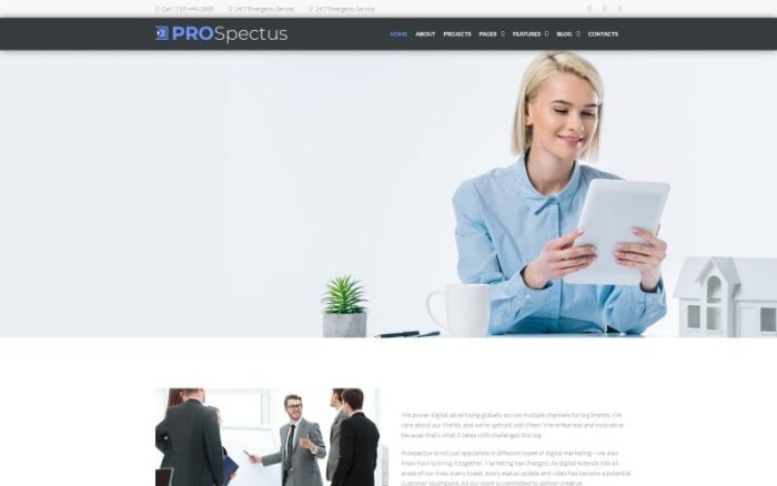 Prospektus - Tema WordPress Portofolio Periklanan