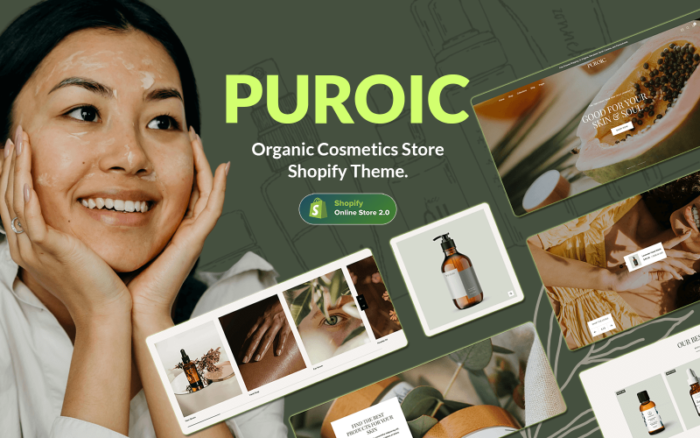 Puroic - Tema Shopify Toko Kosmetik & Perawatan Kulit Organik