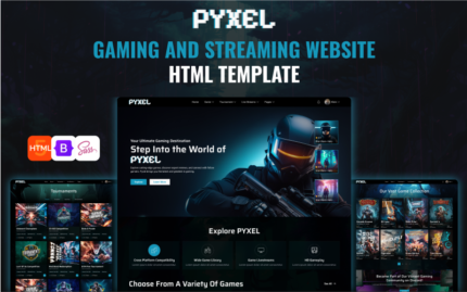 PYXEL - Template Situs Web HTML5 Game Online & eSports