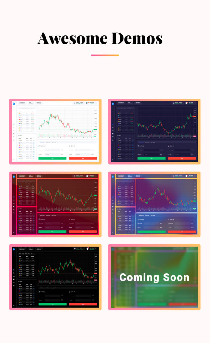 Coinly - Template HTML Dasbor Pertukaran Mata Uang Kripto - Fitur Gambar 1