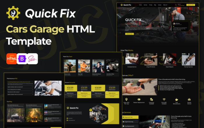 Quick Fix - Template HTML5 Serbaguna untuk Perbaikan Mobil & Layanan Otomotif