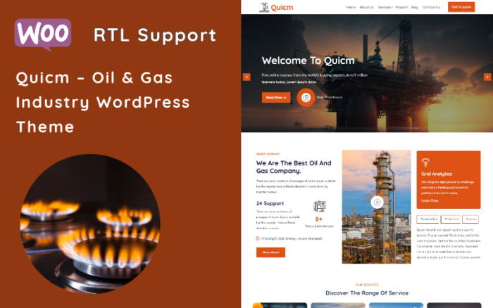 Quicm - Tema WordPress Industri Minyak dan Gas