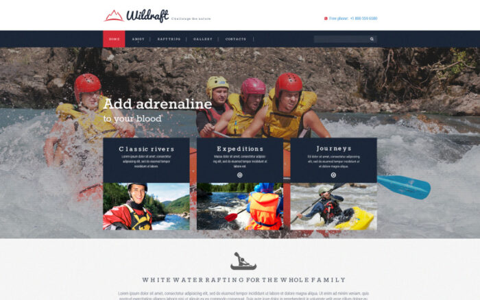 Template Situs Web Responsif Arung Jeram