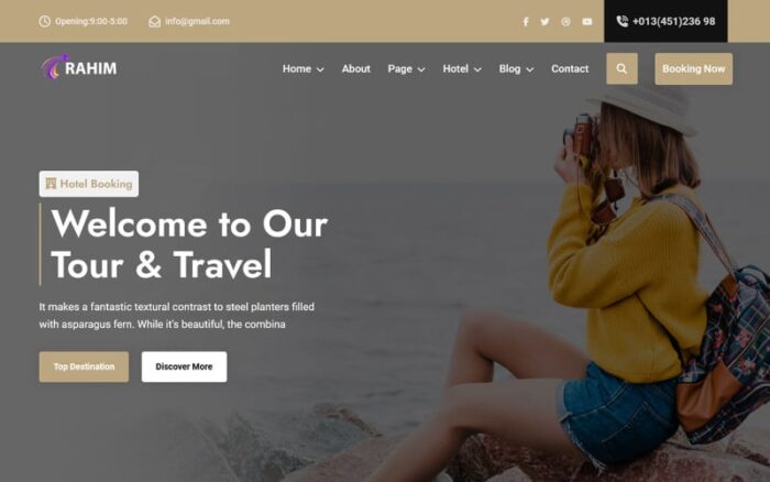 Rahim - Template HTML5 untuk Situs Web Agen Hotel dan Tur Serbaguna