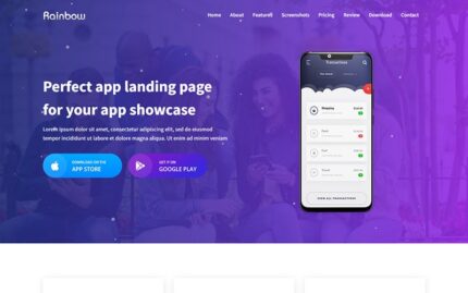 Rainbow - App HTML Landing Page Template