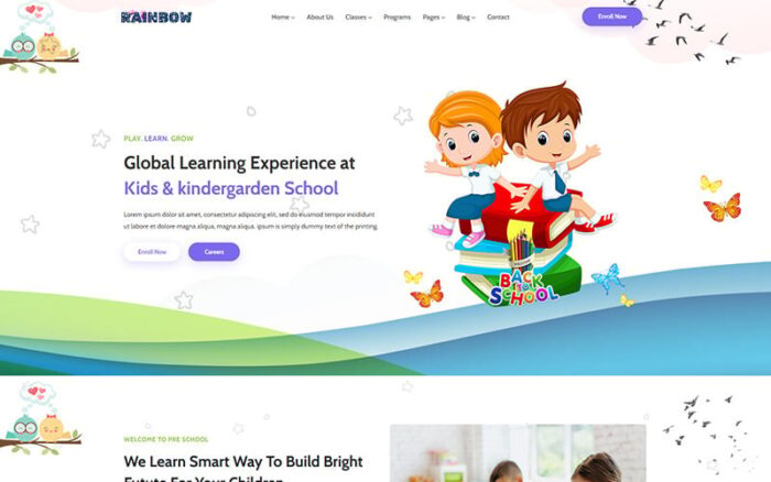 Rainbow - Template Situs Web HTML5 untuk Anak-anak & TK Prasekolah