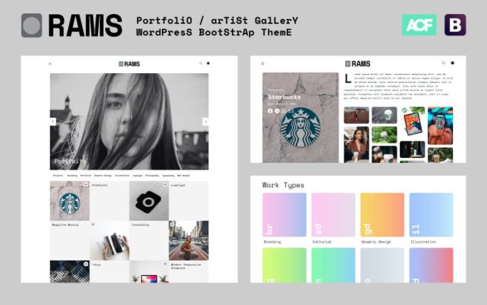 RAMS - Tema WordPress Galeri Seniman Portofolio