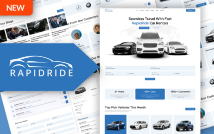 RAPID RIDE - Template Situs Web HTML 5 Penyewaan Mobil Responsif