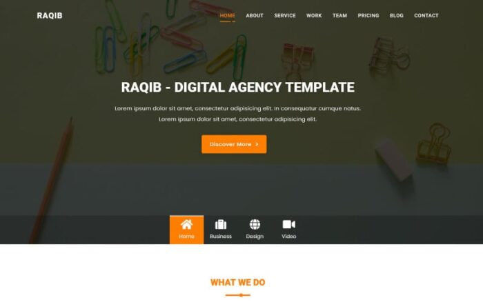 Raqib - Template Halaman Arahan Agensi Bisnis & Konsultasi