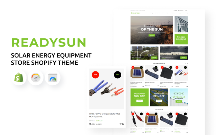 ReadySun - Tema Shopify Toko Peralatan Energi Surya