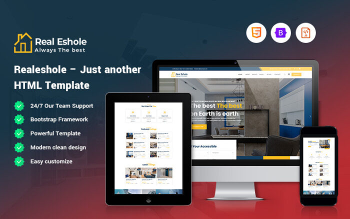 Realeshole – Template Situs Web Perusahaan Real Estat