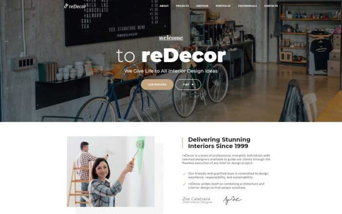 reDecor - Template Halaman Arahan HTML5 Renovasi Rumah