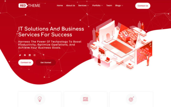 RedTheme - Template Situs Web HTML5 Serbaguna untuk Solusi TI & Layanan Bisnis