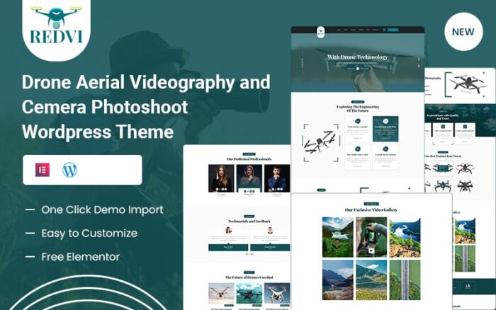 Redvi – Tema WordPress Videografi Udara Drone dan Pemotretan Kamera