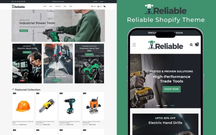 Reliable - Tools & Equipment Multipurpose Shopify Responsive Theme