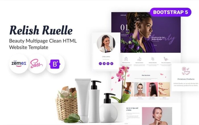 Relish Ruelle - Template Situs Web Responsif Salon Kecantikan