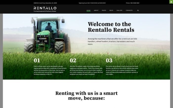 Rentallo - Template Joomla Peralatan Pertanian