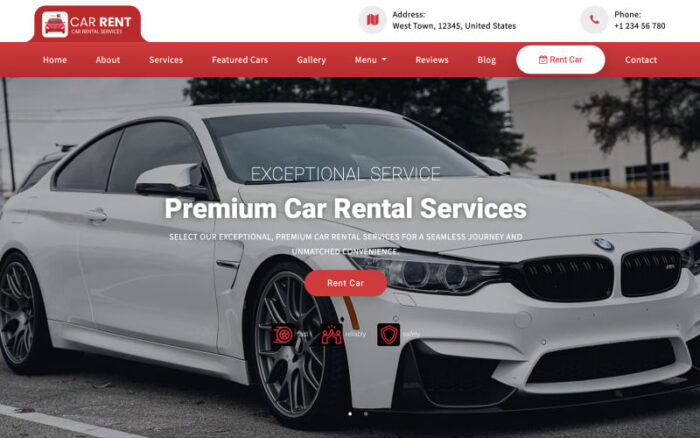 Rento - Template Situs Web Responsif Serbaguna Penyewaan Mobil