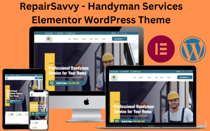 RepairSavvy - Tema WordPress Elementor Layanan Tukang