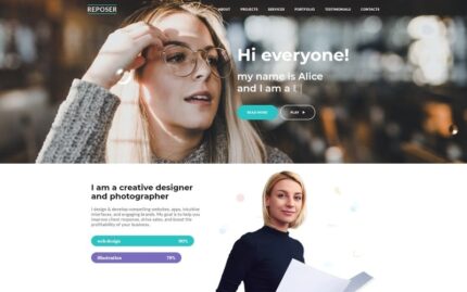 Reposer - Eye-Catching Portfolio HTML Landing Page Template