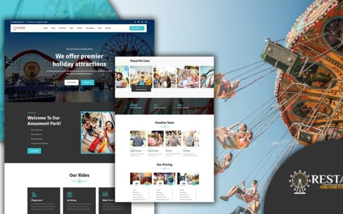 Template HTML5 Halaman Arahan Taman Bertema Menarik Restar