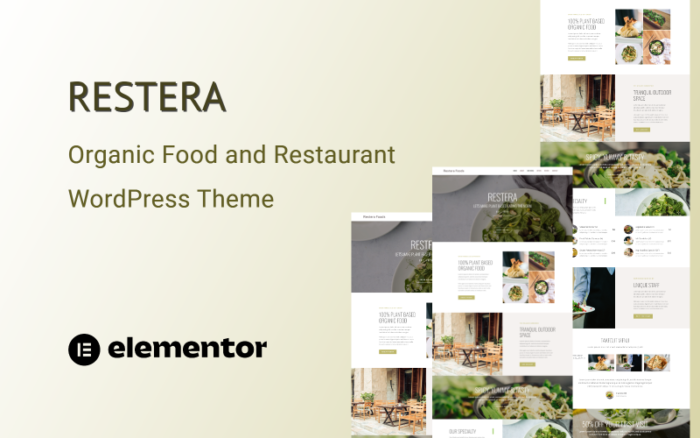 Restera - Tema WordPress Satu Halaman Makanan Organik dan Restoran