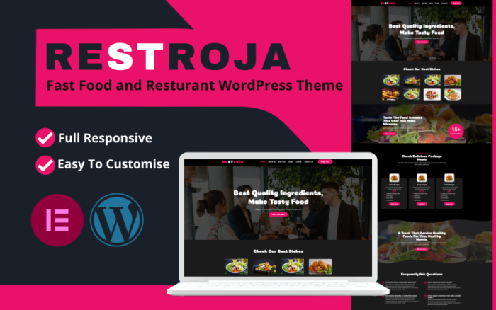 Restroja Makanan Cepat Saji Dan Restoran Tema Wordpress Responsif Penuh