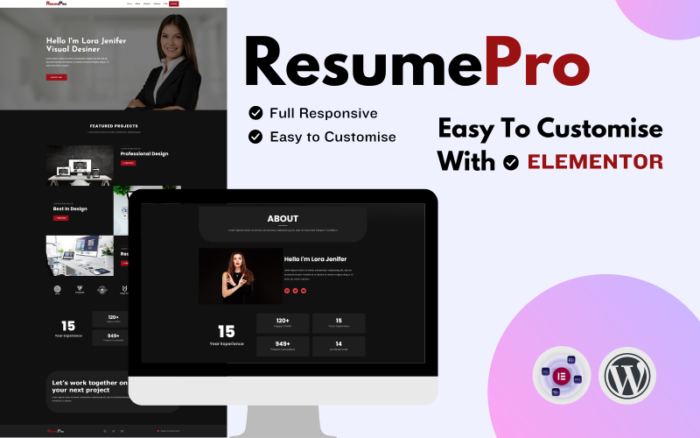 ResumePro Minimalist Portfolio- Wordpress Theme