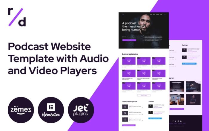 Richard Dream - Template Situs Web Podcast dengan Tema WordPress Pemutar Audio dan Video