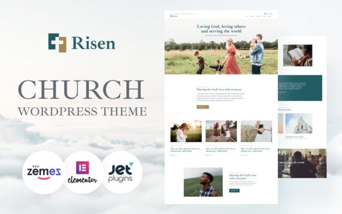 Risen - Tema WordPress Gereja yang Rapi Tema WordPress Gereja