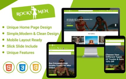 Rockymen – Men’s Underwear Ecommerce Website HTML5 Template