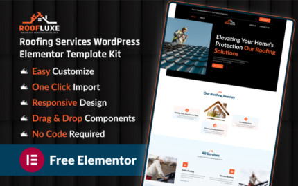 Roofing Services WordPress Elementor Template Kit