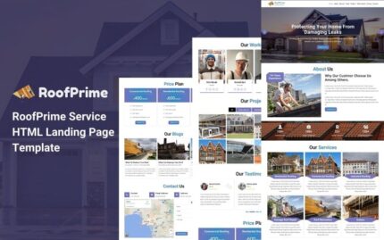 RoofPrime - Template Halaman Arahan HTML5 Layanan Atap