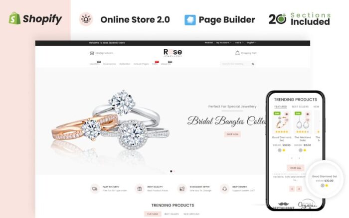 Tema Shopify Perhiasan Mawar