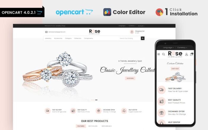 Template OpenCart Toko Perhiasan Mawar