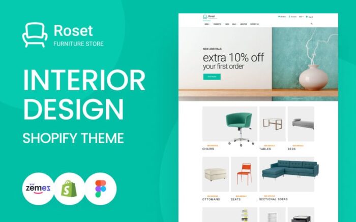 Roset - Tema Shopify Desain Interior dan Furnitur Responsif