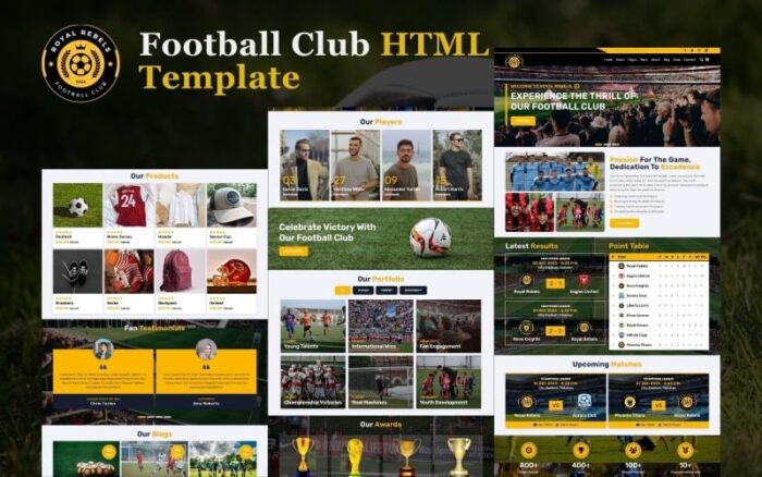 Royal Rebels - Templat Situs Web HTML5 Klub Sepak Bola & Olahraga