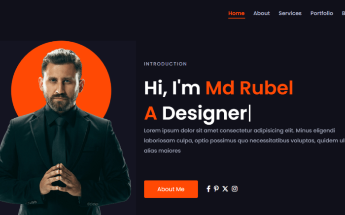 Rubel - Template Halaman Arahan Portofolio