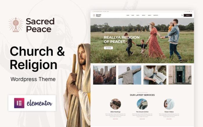 Tema WordPress Sacred Peace - Agama dan Gereja