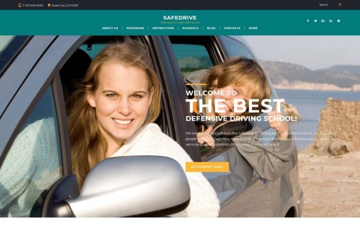 SafeDrive - Tema WordPress Responsif untuk Sekolah Mengemudi