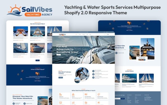 Sailvibes - Tema Responsif Shopify 2.0 Serbaguna Layanan Yachting & Olahraga Air